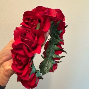 Dora Marra red rose 🌹 headband